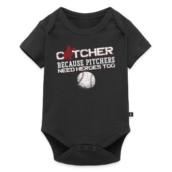 Baseball Fan Catcher Vintage - Baby Premium short-sleeve bodysuit - black - Front