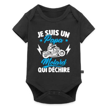 Je Suis Un Papa Motard Qui Déchire - Body à manches courtes Premium Bébé - noir - Devant