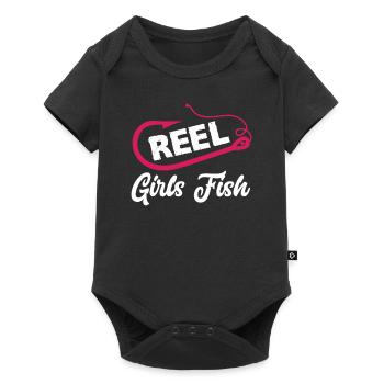 Fun Fishing Angler Fisherman Gift - Baby Premium short-sleeve bodysuit - black - Front