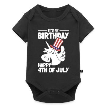 C’est mon anniversaire Joyeux 4 juillet Fête d’anniversaire - Body à manches courtes Premium Bébé - noir - Devant