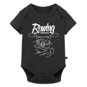 Rowing Rowing Rowing Rowing Boat Rowing - Baby Premium short-sleeve bodysuit - black - Front