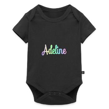 ADELINE Rainbow Cursive Minimaliste - Body à manches courtes Premium Bébé - noir - Devant
