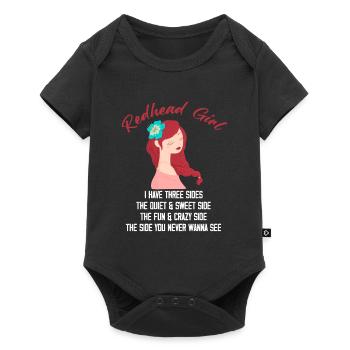 Redhead Girl Three Sides Ginger Red Orange Irish - Baby Premium short-sleeve bodysuit - black - Front