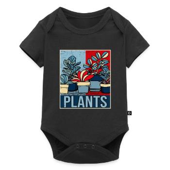 Retro Pflanzen Geschenk Floristin Vintage Blumen - Baby Premium Kurzarmbody - Schwarz - Vorne