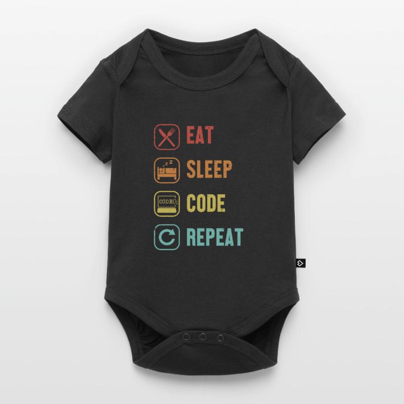 Eat Sleep Code Repeat Full Stack Coder Software Baby Premium short-sleeve bodysuit