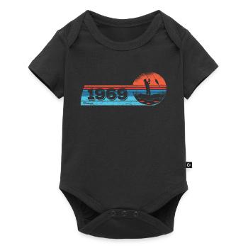 Angler born 1969 Birthday Fliegenflischen - Baby Premium short-sleeve bodysuit - black - Front