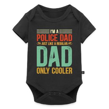 Polizei stolzer Polizeivater - Baby Premium Kurzarmbody - Schwarz - Vorne