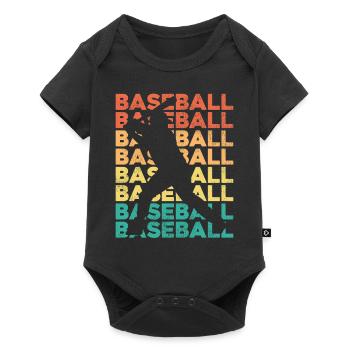 Baseball Fan Retro Vintage Batter - Baby Premium Kurzarmbody - Schwarz - Vorne