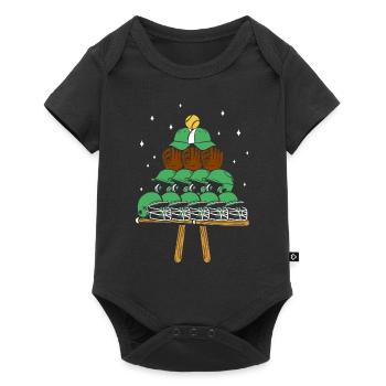 Baseball Fan Christmas Tree - Baby Premium short-sleeve bodysuit - black - Front