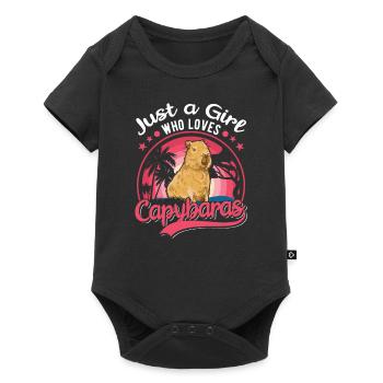 Just a Girl Who loves Capybaras Capybara Girls - Baby Premium short-sleeve bodysuit - black - Front