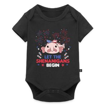 Joyeux 4ème poisson Blob doux avec Fireworks America - Body à manches courtes Premium Bébé - noir - Devant