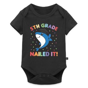 Kids 5th Grade nailed it Shark Fish Graduation - Baby Premium short-sleeve bodysuit - black - Front