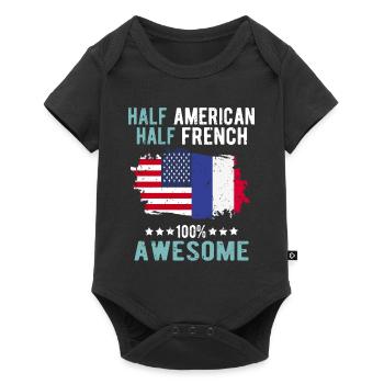 Mi-Américain, mi-Américain - Body à manches courtes Premium Bébé - noir - Devant