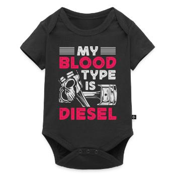 My blood type is diesel, truck driver - Baby Premium short-sleeve bodysuit - black - Front