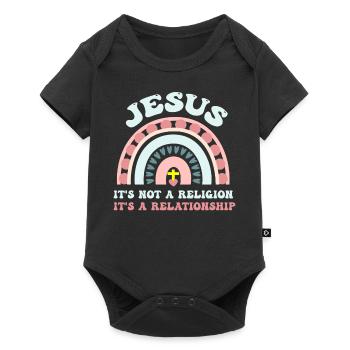 Jésus, ce n’est pas une religion C’est une relation - Body à manches courtes Premium Bébé - noir - Devant