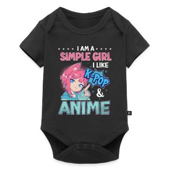 I Like K-Pop And Anime K-Pop - Baby Premium short-sleeve bodysuit - black - Front