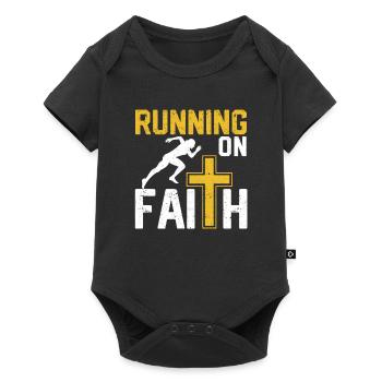 Drôle christian coureur d’entraînement religieux - Body à manches courtes Premium Bébé - noir - Devant