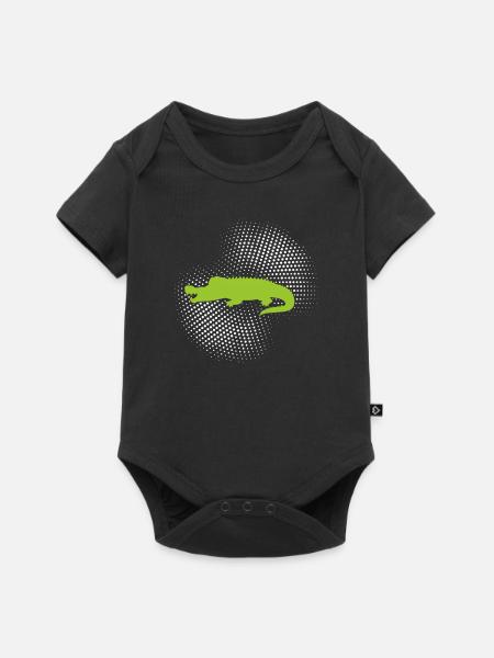 Krokodil - Baby Premium Kurzarmbody - Schwarz