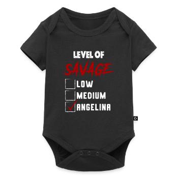 Level of Savage: ANGELINA Checkmark Novelty Custom - Baby Premium Kurzarmbody - Schwarz - Vorne