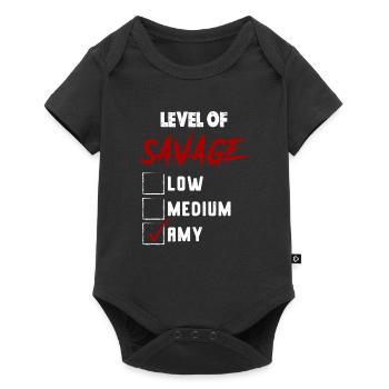 Niveau de Savage: AMY Checkmark Nom personnalisé de la nouveauté - Body à manches courtes Premium Bébé - noir - Devant