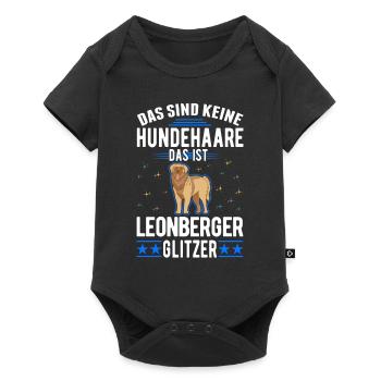 Leonberger Glitzer - Baby Premium Kurzarmbody - Schwarz - Vorne