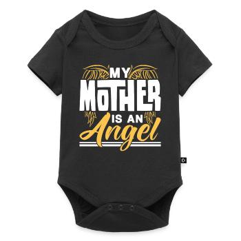 Meine Mutter Ist Ein Engel Mama Mami Muttertag - Baby Premium Kurzarmbody - Schwarz - Vorne
