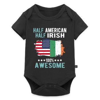 Half American Half Irish - Baby Premium short-sleeve bodysuit - black - Front