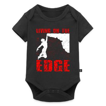 Living on the Edge Klettern Bouldern Bergsteigen - Baby Premium Kurzarmbody - Schwarz - Vorne