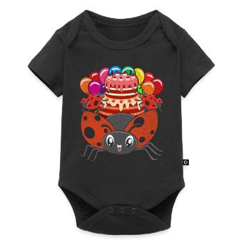 Cadeau d’anniversaire Mignonne Coccinelle - Body à manches courtes Premium Bébé - noir - Devant