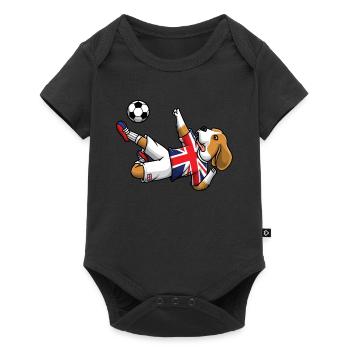 Dog England Flag Footballeur Football - Body à manches courtes Premium Bébé - noir - Devant