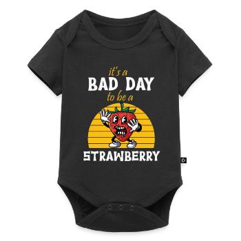 Erdbeere - Baby Premium Kurzarmbody - Schwarz - Vorne