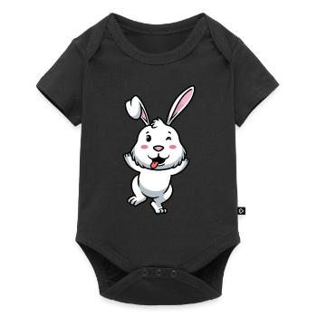 Lapin Blanc Emoticon Lapin - Body à manches courtes Premium Bébé - noir - Devant