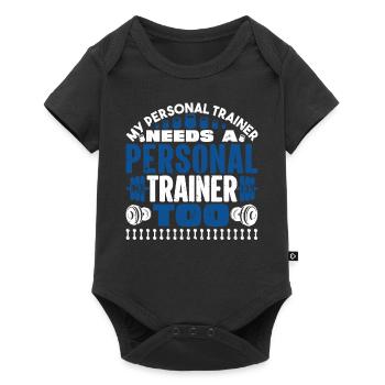 Butt Stuff Weightlifting Funny Flexing Muscles - Baby Premium short-sleeve bodysuit - black - Front
