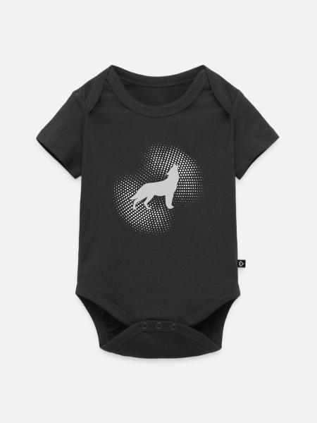 wolf - Baby Premium Kurzarmbody - Schwarz