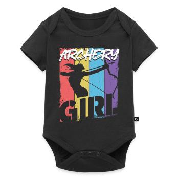 Archery Bow Archer Girl Vintage - Baby Premium short-sleeve bodysuit - black - Front