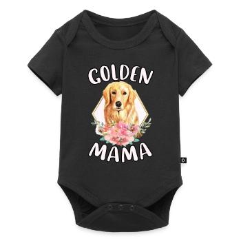 Golden Mama süße lustige Golden Retriever Hund Liebhaber - Baby Premium Kurzarmbody - Schwarz - Vorne
