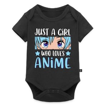 Juste une fille qui aime les amateurs de manga japonais d’anime - Body à manches courtes Premium Bébé - noir - Devant