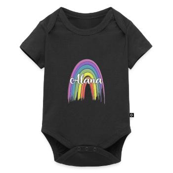 ALANA Rainbow Cursive - Body à manches courtes Premium Bébé - noir - Devant
