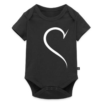 Simple Half Heart White - Baby Premium short-sleeve bodysuit - black - Front