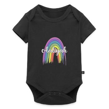 AALIYAH Arc-en-ciel Cursive - Body à manches courtes Premium Bébé - noir - Devant
