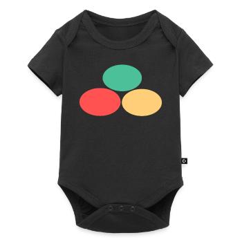 Trois points- Vert- Rouge- Jaune - Body à manches courtes Premium Bébé - noir - Devant