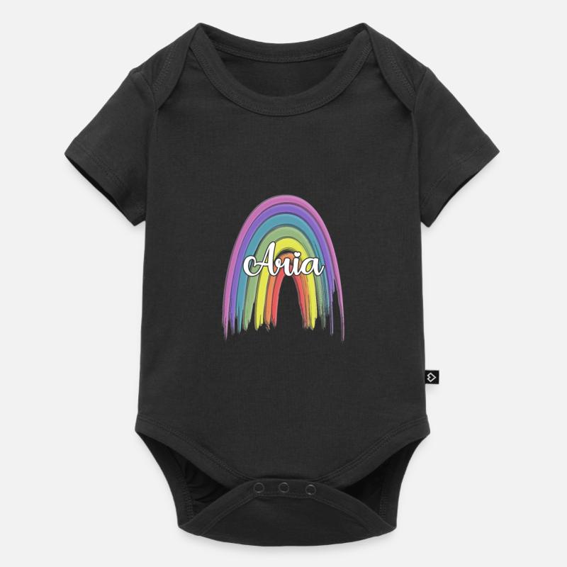 ARIA Rainbow Cursive - Body à manches courtes Premium Bébé - noir