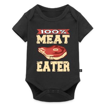 100% Fleischfresser - Baby Premium Kurzarmbody - Schwarz - Vorne
