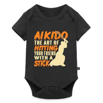The art of beating friends with a stick - Baby Premium short-sleeve bodysuit - black - Front