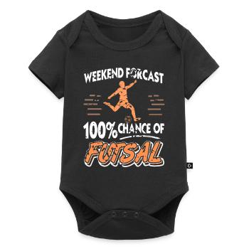 Weekend Forecast 100% Chance of Futsal - Baby Premium short-sleeve bodysuit - black - Front