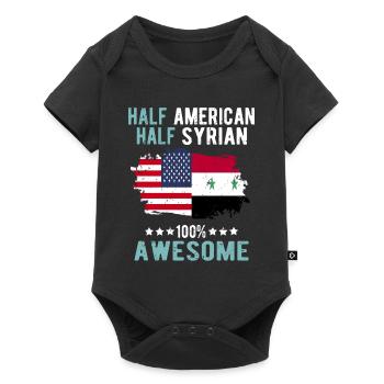 Mi-Américain, mi-Syrien - Body à manches courtes Premium Bébé - noir - Devant