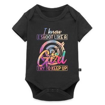 Archery Bow Archer Girl Vintage - Baby Premium short-sleeve bodysuit - black - Front