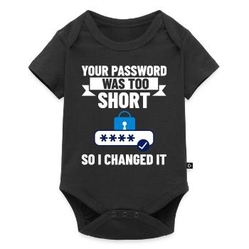 Passwort Hacker Sicherheit Computer Hacking - Baby Premium Kurzarmbody - Schwarz - Vorne