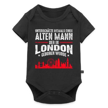 London Alter Mann Sprüche Geschenk - Baby Premium Kurzarmbody - Schwarz - Vorne