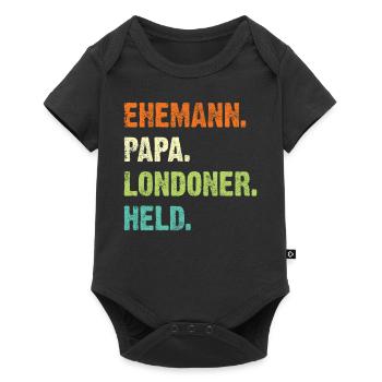 London Stadt Papa Vater Vatertag Geschenk Spruch - Baby Premium Kurzarmbody - Schwarz - Vorne